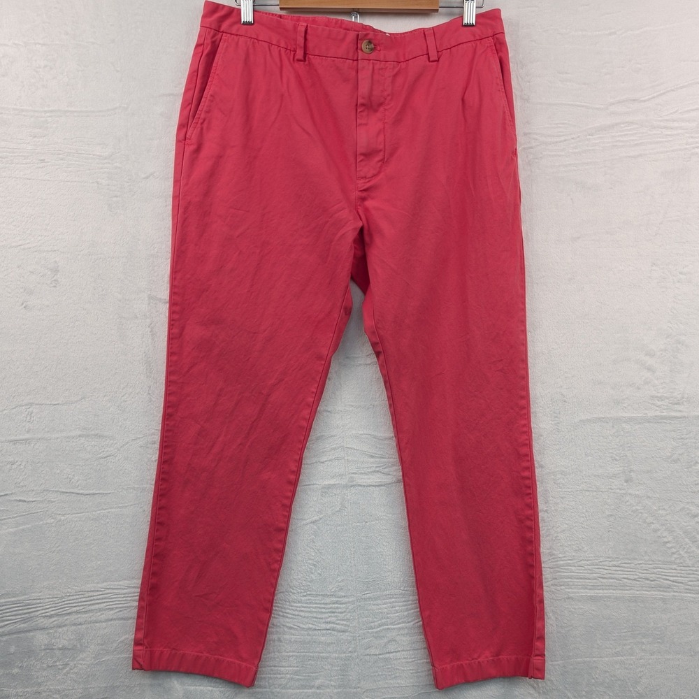 Vineyard Vines Breaker Pants Men's 36x30 Pink Salmon Slim Fit Chino Preppy Chic